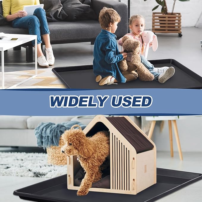 Mifoci 6 Pcs 35 × 23.6 Inch Replacement Tray for Large Dog Plastic Dog Crate Pan Crate Bottom Liner Trays