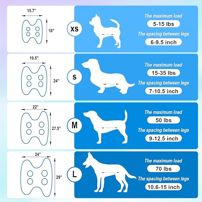 Dog Grooming Hammock - Dog Hanging Harness Holder, Cat Hanger Sling Restraint Bag for Nail Trimming/Clipping with Nail Clipper& Nail File (M, Blue)