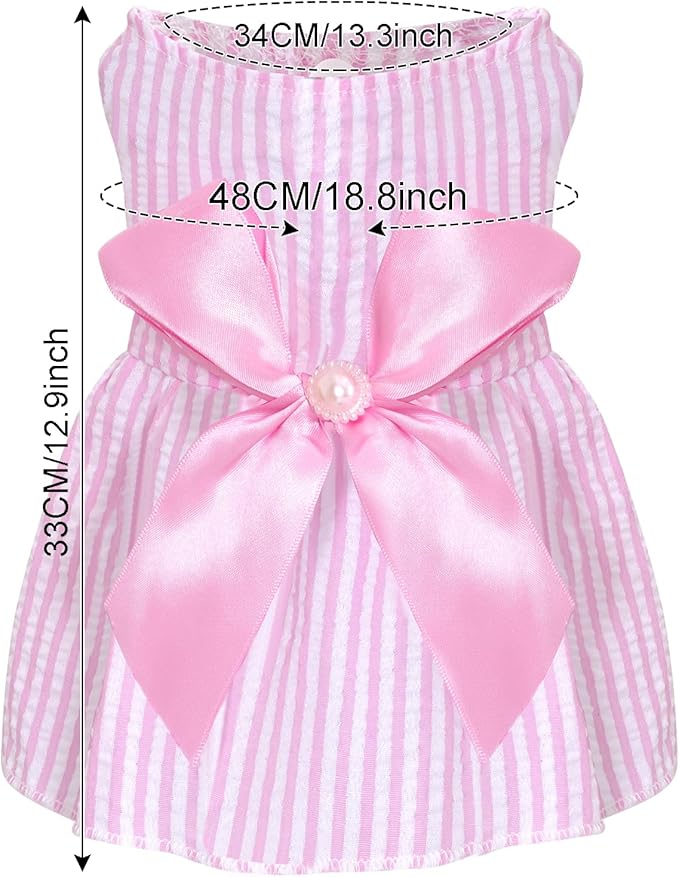 choyaxo Dog Bowknot Dresses Pet Skirts Princess Dress for Girl Puppy