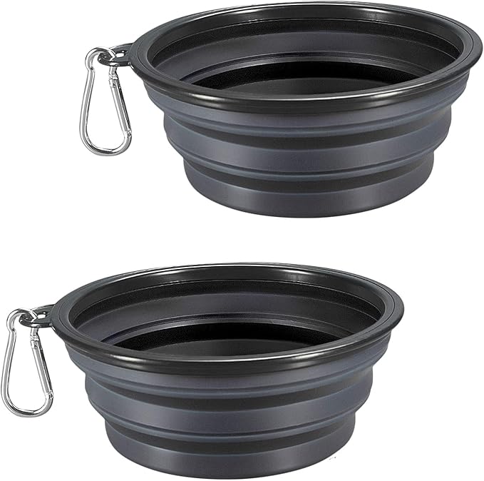 Collapsible Dog Bowls, 2-Pack Foldable Expandable Cup Dish for Pet Cat Hiking Food Water Feeding Dog Travel Bowl