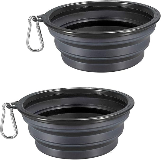 Collapsible Dog Bowls, 2-Pack Foldable Expandable Cup Dish for Pet Cat Hiking Food Water Feeding Dog Travel Bowl