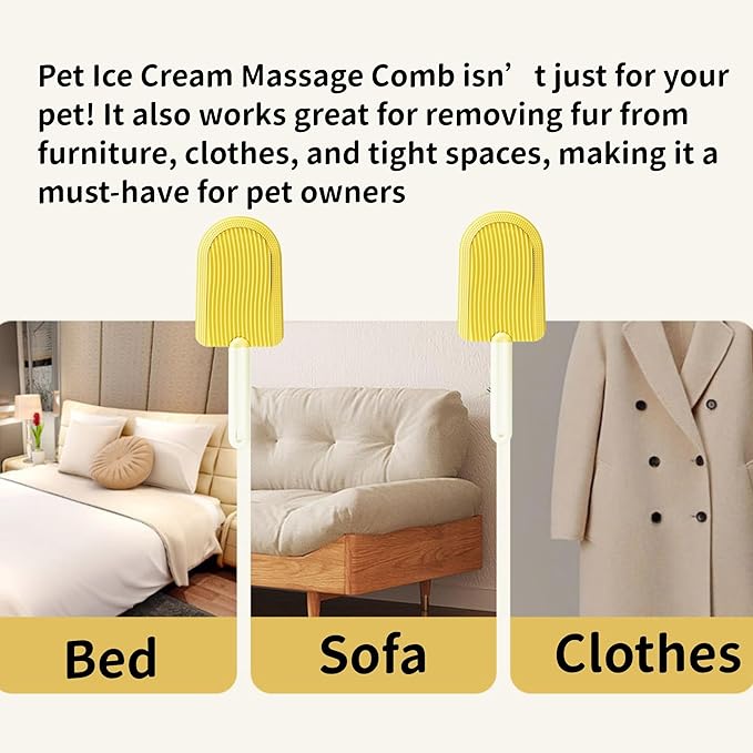 Cat Tongue Comb, Pets Tongue Comb, Ice Cream Cat Tongue Brush, Cat Tongue Licking Hair Comb for Massage, Cleaning, Shedding and Combing, Pet Grooming Brush, Easily Removes Fur Reducing Hairballs