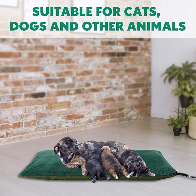 PETNF Outdoor Pet Heating Pads for Dog,Soft Electric Blanket Auto Temperature Control,Heated Mat for Dog House,Whelping Supply for Pregnant New Born Stray Feral Cat Puppy,Safe