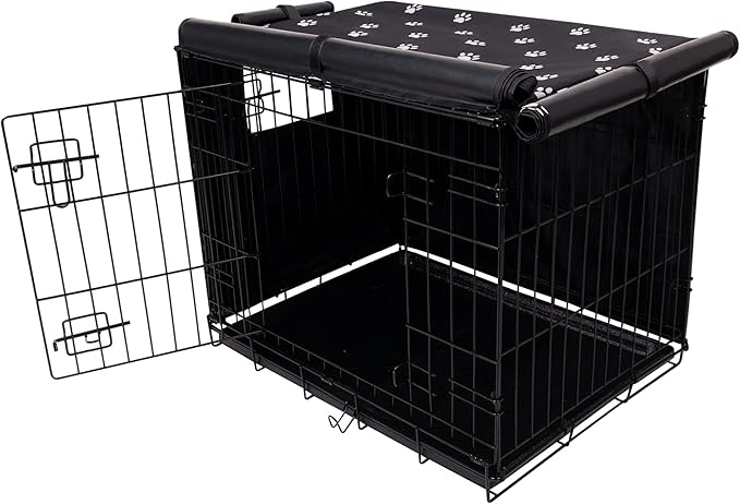 Dog Crate Cover Indoor/Outdoor Durable Windproof 600D Oxford Fabric Pet Kennel Cover Fit for 24 30 36 42 48 Inches Wire Dog Crate for Small and Large Dogs-Cover Only(42 Inch (42"x28"x30"))