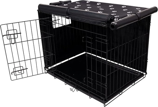 Dog Crate Cover Indoor/Outdoor Durable Windproof 600D Oxford Fabric Pet Kennel Cover Fit for 24 30 36 42 48 Inches Wire Dog Crate for Small and Large Dogs-Cover Only(42 Inch (42"x28"x30"))
