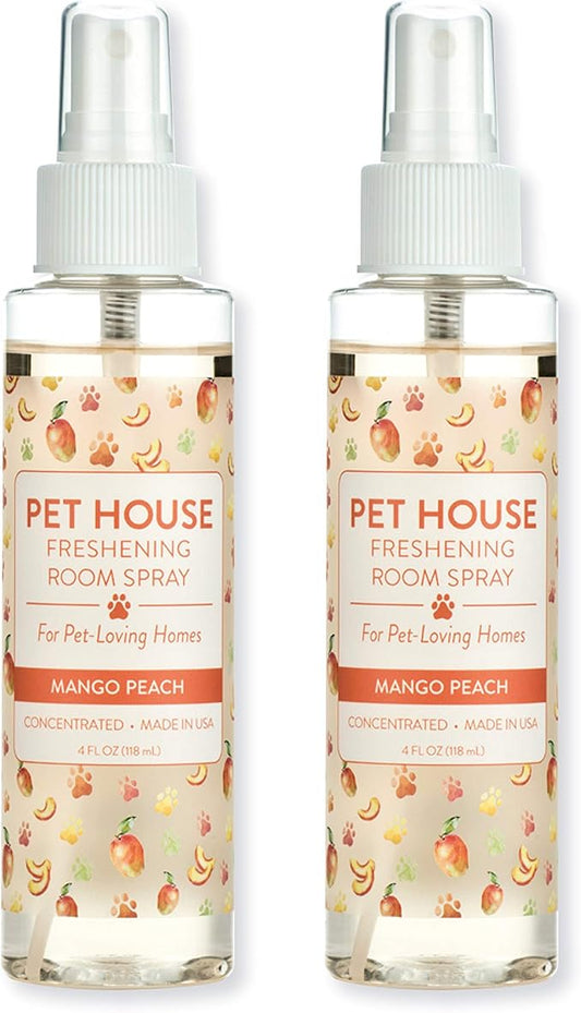 One Fur All Pet House Freshening Room Spray - Mango Peach Pack of 2 - Concentrated Air Freshener - Non-Toxic & Pet-Friendly Air Freshener - Pet Odor Eliminator Room Spray