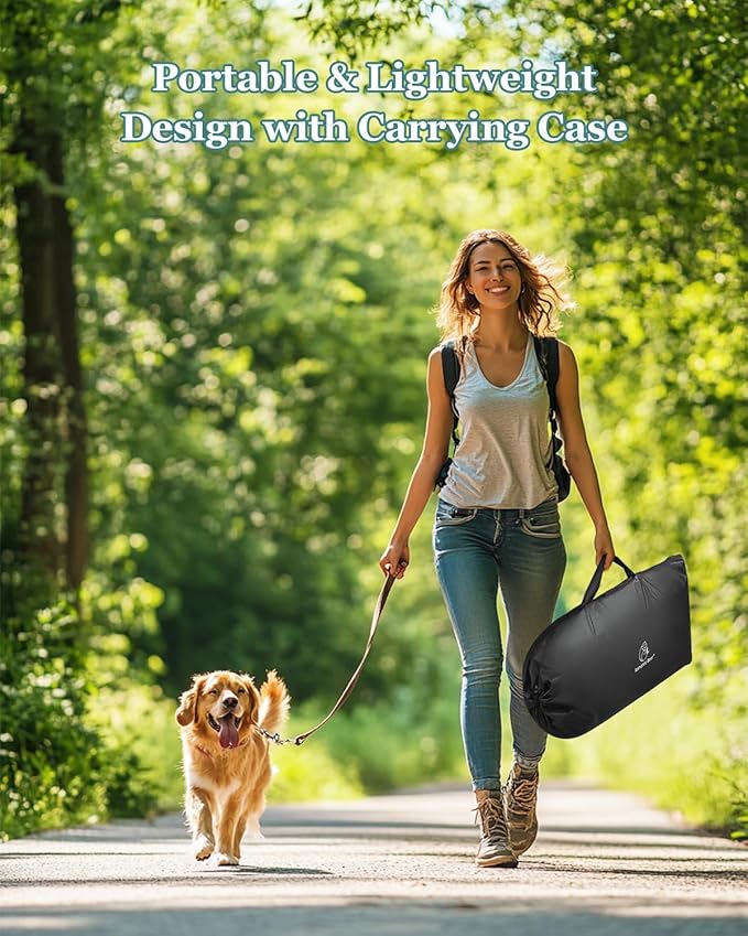 Dog Playpen, Sturdy Puppy Playpens, 32x24x22 Portable Soft Cat Kennel Crate, Indoor & Outdoor Pet Pen with PVC Pipe Frame, Lightweight Cage for Small Animals with Carrying Bag (Blue M)