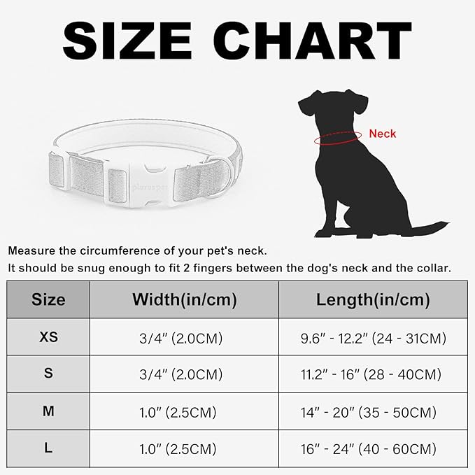 Plutus Pet Cotton Dog Collar, Heavy Duty Collar with Soft Padding, Adjustable and Comfortable for Small Medium and Large Dogs, Light Yellow, L