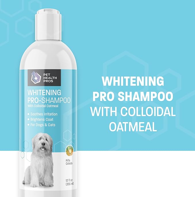 Dog Whitening Shampoo for Dogs - White Dog Shampoo Whitening for White Coats - Brightening Shampoo for White Dogs - Pina Colada Scented Dog Whitening Shampoo for Stains - 12 oz