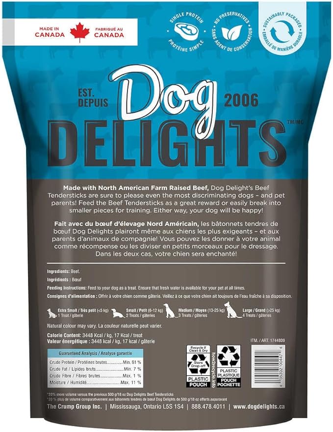 Beef Tendersticks, No Additives, No Preservatives, No Colours, Made in Canada (600g)