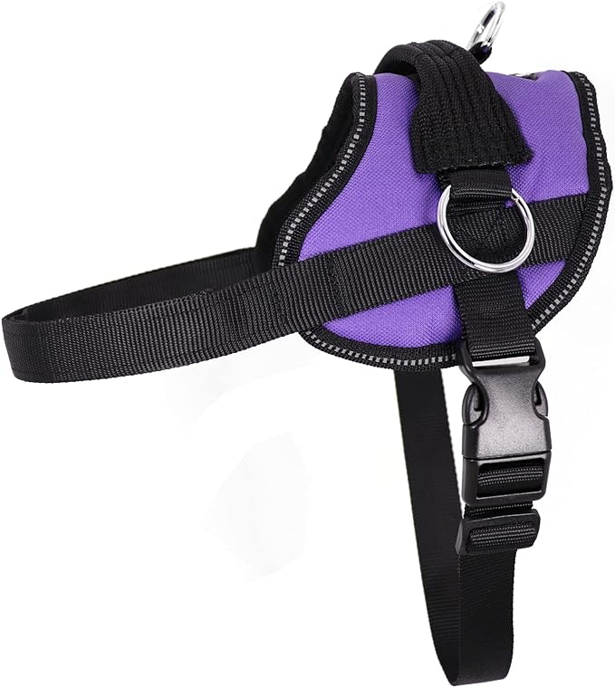 Bark Appeal Purple No-Pull Dog Harness for Extra Small to Small Sized Pets – Adjustable, Reflective Vest with 3 Leash Clips for Added Control, Easy Walks & Training – Small