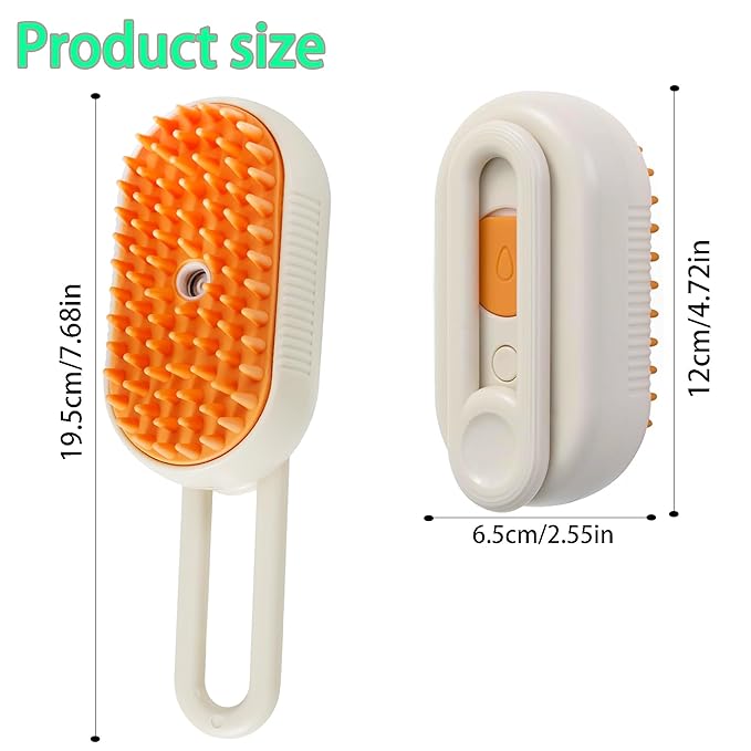 Cat Steam Brush for Shedding with Foldable Handle for Short/Long Haired Pets Spritz Defur Comb for Cats Pet Spray Hair Removal Comb Grooming Tool for Hair Removal & Massage