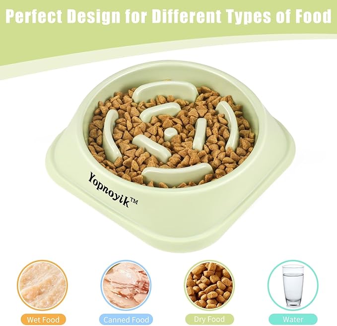 Slow Feeder Dog Bowls for Healthy Eating, Non-Slip and Anti-Choking Design, Reduces Bloating & Overeating for Large Dogs, Easy to Clean