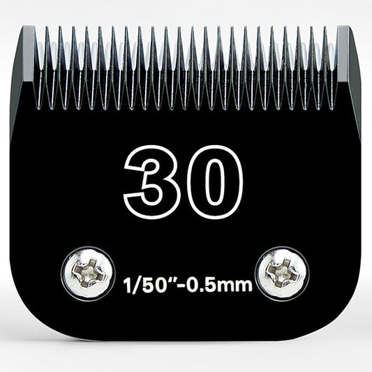 30 Detachable Dog Grooming Clipper Replacement Blades,Compatible with Andis Cut Length 1/50"(0.5mm),Compatible with Oster A5, Wahl KM Series Clippers, Made of Ceramic & Stainless Steel Blade