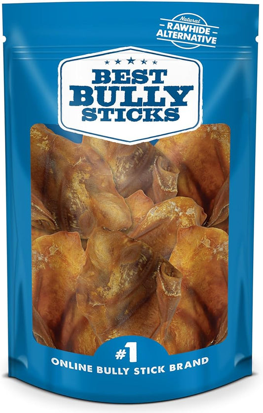 Best Bully Sticks All Natural USA Baked & Packed Pig Ears for Dogs - Single Ingredient Easily digestible 100% Pork Dog Chew Treats - Great for Puppies, Small, Medium, and Large Dogs - 12 Pack