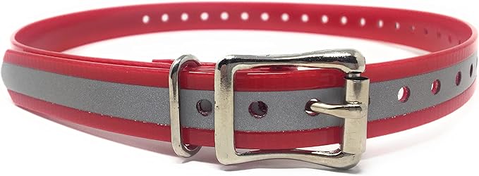 Replacement Strap for Dogtra Collars - 3/4" Wide Ultra-Durable Dog E-Collar Replacement for Training, Bark, Shock, Electric, and GPS Collars - 28" Adjustable Length Reflective Red