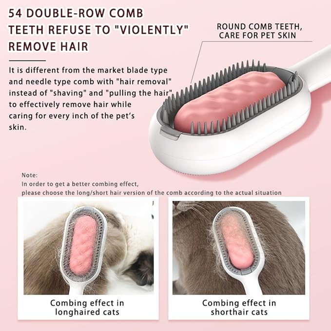 Cat Cleaning Brush,Pet Grooming Cleaning Brush,Self Cleaning Slicker Brushes for Shedding and Removes Loose Undercoat,Pet Hair Removal Comb with Water Tank,Wet Cat Brush