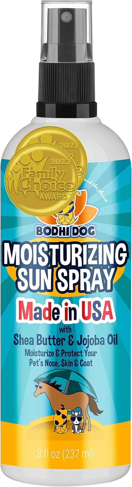 Bodhi Dog Sunscreen Moisturizing Pet Sun Spray - Safe for Dogs, Cats & Horses - Natural Protection for Skin, Coat, Nose, Ears - Hydrating & Non-Toxic - Made in USA (8 Fl Oz)
