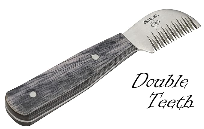 Bee Dog Grooming Coat Stripping Knife Stripper Trimmer Tool Wooded Handle Stripping Knives Set of 5 in Stainless Steel Non-Slip Tools for Grooming Dogs (BLACK)