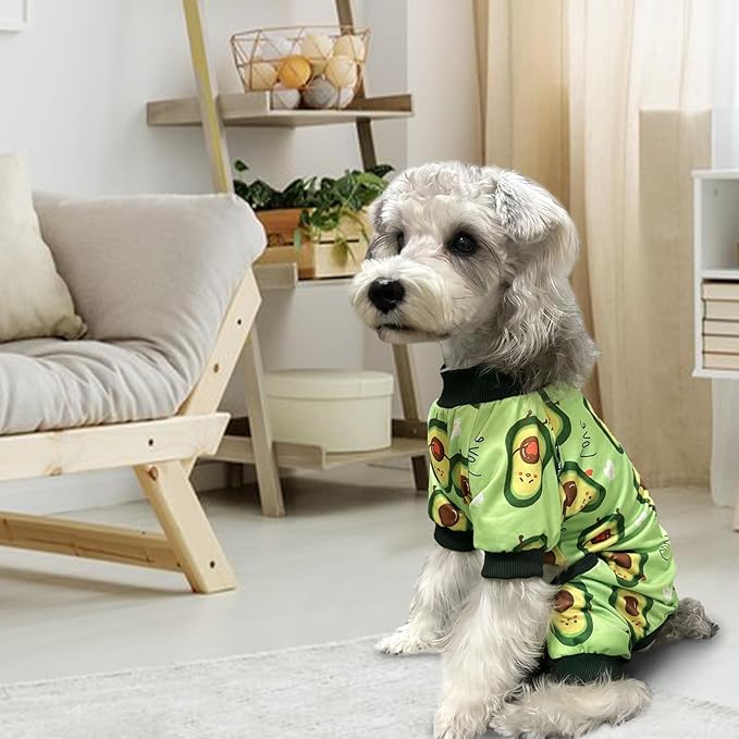 XPUDAC 4 Pack Dog Pajamas Soft Strechy Summer Doggie Clothes for Small Medium Dogs Boy Girl Cat Apparel-L