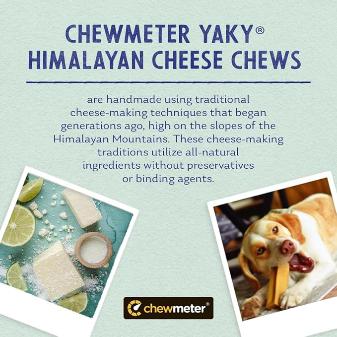 Chewmeter Yaky Himalayan Cheese Chews | Natural Yak Cheese Dog Chews | Long Lasting, Stain Free, Protein Rich, Low Odor | 100% Natural, Healthy & Safe | XLarge | for Dogs 55 lbs and Larger | 3.0 lb