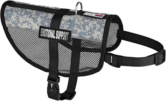 Dogline MaxAire Vest Emotional Support Removable Patch Adjustable Harness Reflective for Puppies Small Medium and Large Dogs 30 by 38 Inch Girth Urban Camo