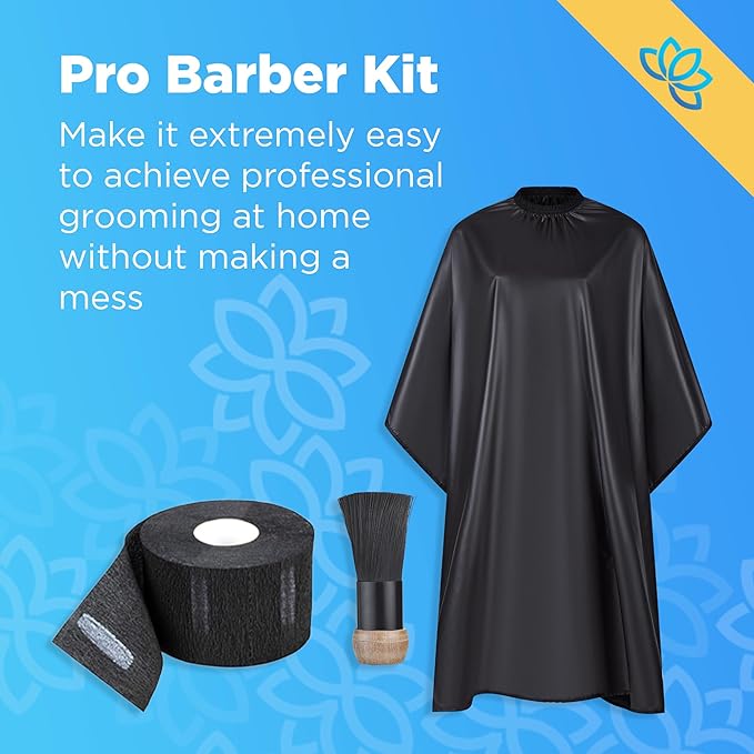 Equinox Professional Hair Scissors Set - Pro Barber Kit, Includes Cutting Scissors, Thinning Shears, Straight Razor, 3 Combs, Clips, Grippers - Salon & Barber Supplies, Hair Tools