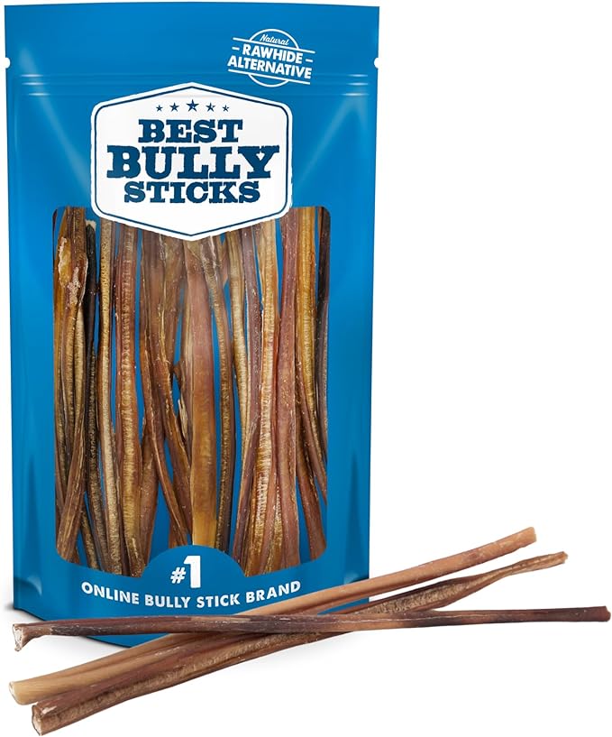 Best Bully Sticks 12 Inch Odor Free Bully Sticks for Dogs, 24 Pack, Bulk Bag 100% Natural, Grass-Fed Beef, Digestible Bully Bones, Grain and Rawhide Free, Odorless Dog Bully Sticks for Large Dogs