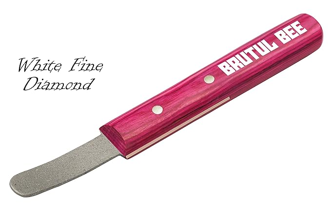 Brutul Bee Stripping Metal Stone Diamond Edged for Dogs, Cats & Pets with Wooden Handle (PINK)