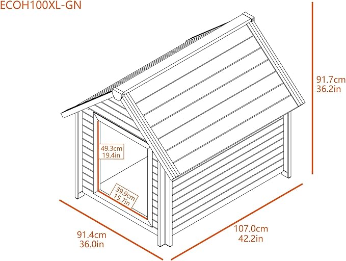 New Age Pet ECOFLEX Outdoor X-Large Bunk Style Dog House for Up to 100lbs Pets | 10 Year Manufacturer Warranty | Weatherproof Roof & Elevated Floor | Easy-to-Assemble & Clean