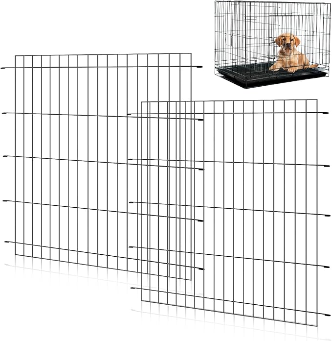 Tandefio 2 Pcs Dog Crate Divider Panel Metal Pets Divider Panel Dog Crate for Pets(48 Inches)