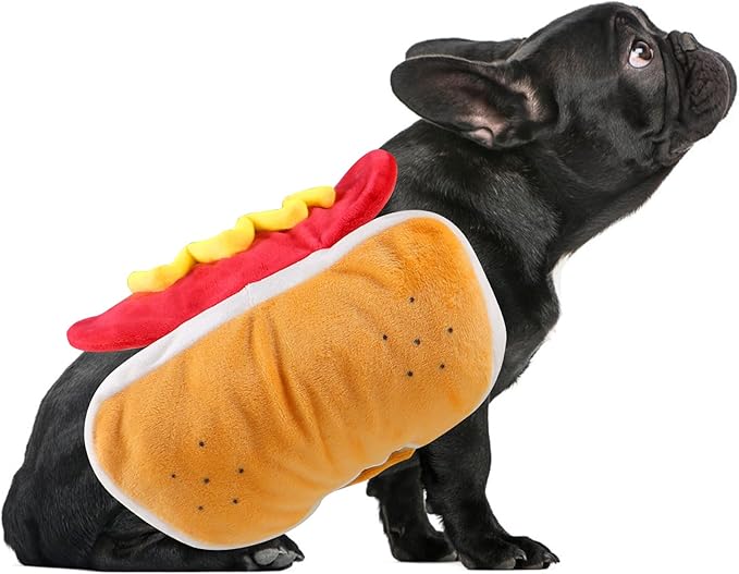 Dog Hot Dog Costume, Dog Halloween Costumes Funny Pet Hot Dog Costume for XS Small Medium Dogs Cats Pets (Small)