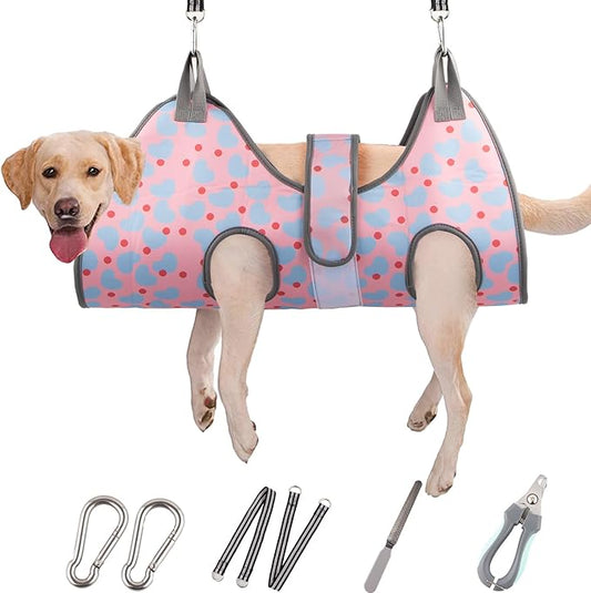 Dog Grooming Hammock for Medium/Large Dogs with Nail Clippers/Nail Trimmers, Dog Grooming Harness for Nail Trimming, Pet Grooming Sling Helper
