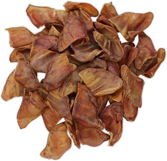 Best Pet Supplies GigaBite Roasted Pig Ears for Dogs, Natural and Healthy Chews, Treats in Whole, Slices, or Sticks, Safe for Puppies and Aggressive Chewers, Clean Teeth and Gums - Pack of 24