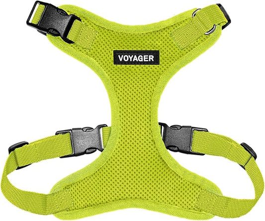 Voyager Step-in Lock Pet Harness - All Weather Mesh, Adjustable Step in Harness for Cats and Dogs by Best Pet Supplies - Lime Green, L