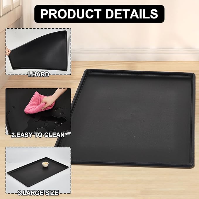 Cunno 2 Pcs Replacement Dog Crate Pan Tray Kennel Bottom Tray Replacement Plastic Bottom Pan for Dog Crate, Black(30")