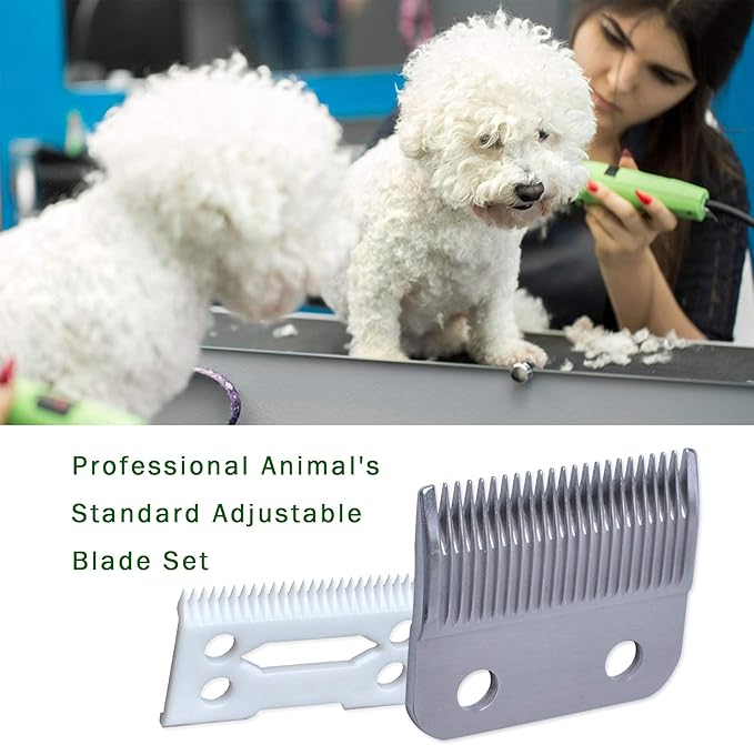 Clippers Blades Replacement Compatible with Wahl 30-15-10(#1037-400),Professional Animal Standard Adjustable Blade Set,Ceramic Dog Blade Set,2 Set(Gold/Silver)