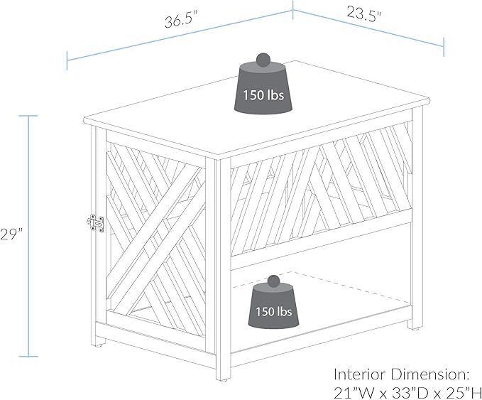 Casual Home Wooden Lattice Pet Crate, End Table, Espresso