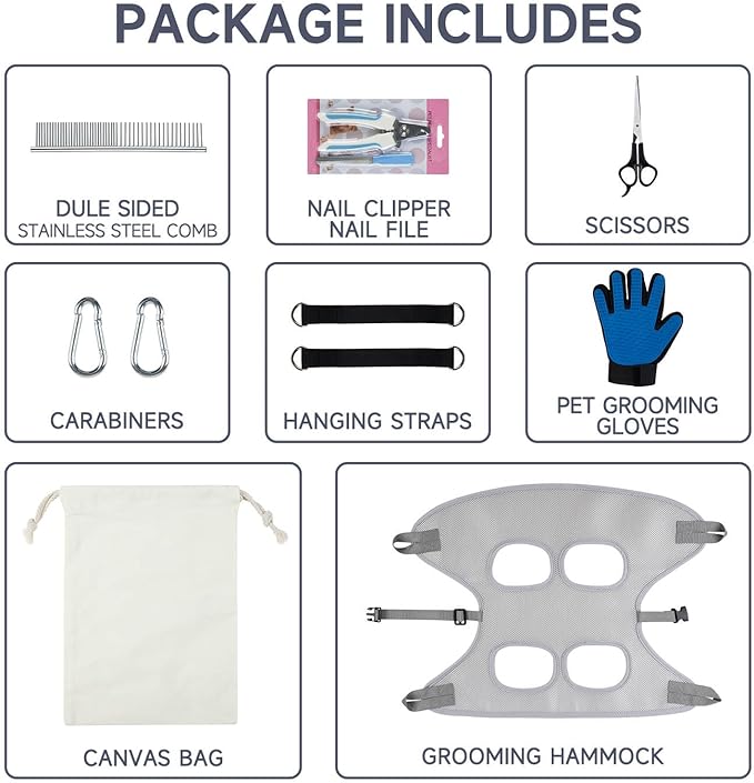 Dog Grooming Hammock, Dog Grooming Harness, Dog Nail Trimming Restraint, Dog Nail Clippers for Small Dogs,Grooming Hammock for Small Dogs, Pet Grooming Hammock (Extra Small)