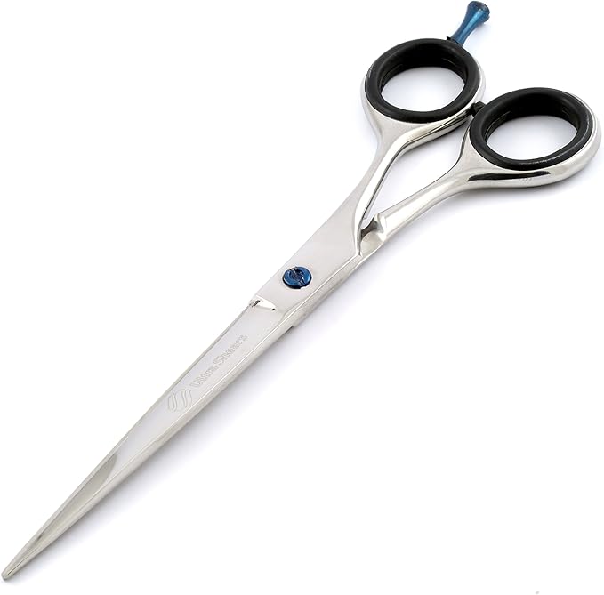 6.5" Professional Pet Grooming Scissors with Blue Screw Bright Polish Finish