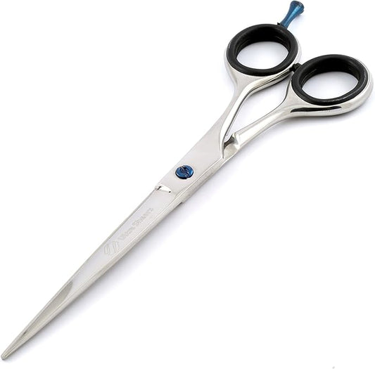 6.5" Professional Pet Grooming Scissors with Blue Screw Bright Polish Finish