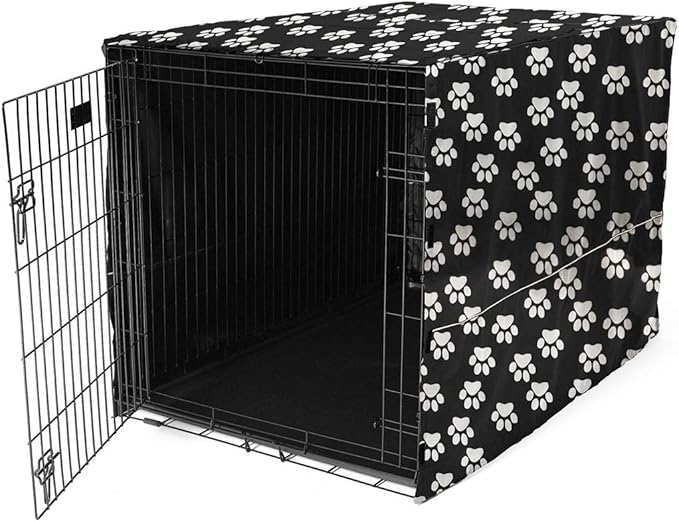 Morezi Dog Crate Cover for Wire Crates, Heavy Nylon Waterproof, Fits Most 48" inch Dog Crates, Easy to Put On, Take Off, and Adjust - Cover only - Black - XXLarge