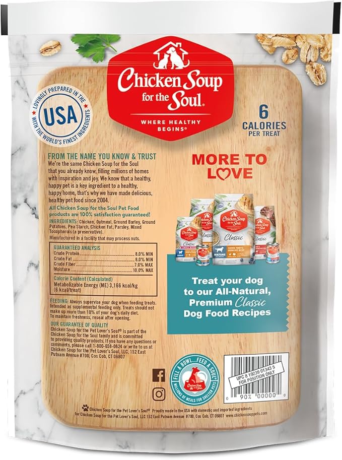 Chicken Soup For The Soul Pet Food Crunchy Bites Dog Treats, Chicken, 12 Ounce Bag | Soy, Corn & Wheat Free, No Artificial Flavors or Preservatives