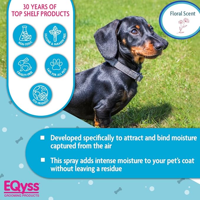 EQyss Premier Pet Spray - Moisturizes & Conditions for Healthy Skin & Coat, Non-greasy, Repels Dust & Dirt - Great for Dogs, Cats, Puppies (128 oz)