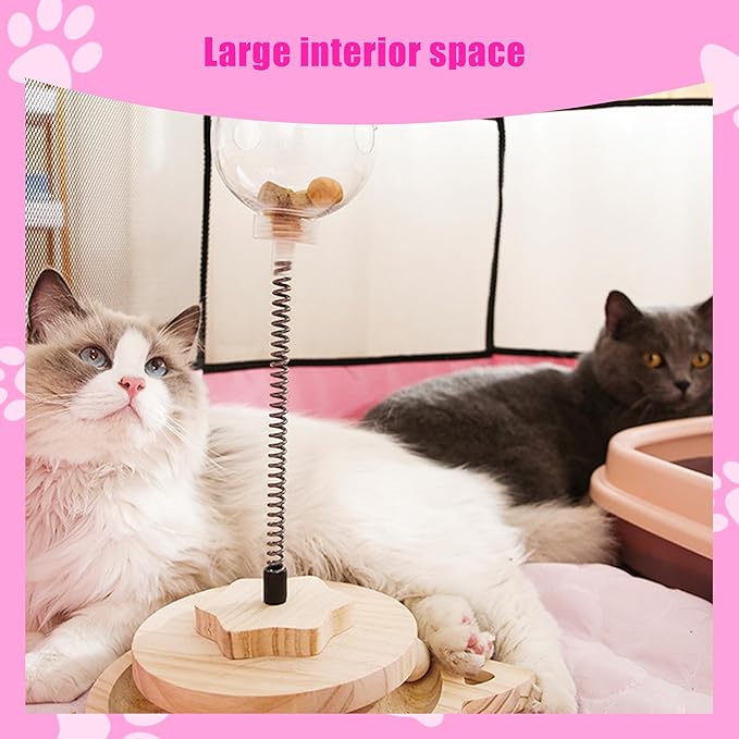 Cat Playpen Indoor, Portable Pet Play Pen for Outdoor Cat, Pink Kitten Birthing Box Exercise Playpen Tent, Waterproof Travel Dog House Kennel Camping Cage for Small Dog Animal House
