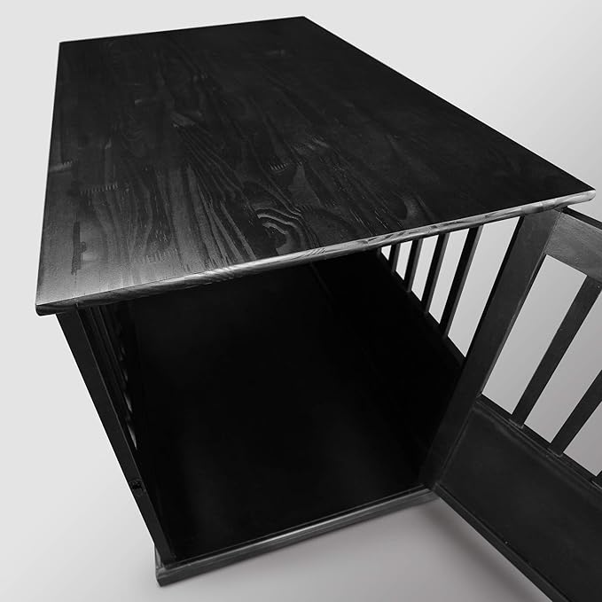 Casual Home Wooden Large Pet Crate, End Table, (Black, 24"W x 36.5"D x 29.25"H)