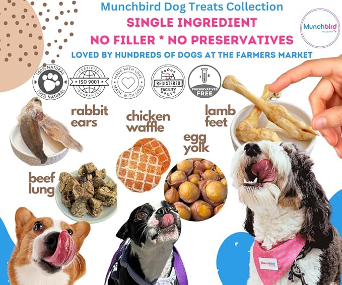 Dehydrated Rabbit Ears 100g (3.5 oz) 12-15 Counts for Dogs & Cats, European Furry Rabbit Ear Natural Fiber for Dogs, Rawhide Free Alternative to Pig Ears for Dogs, Ear Size Varies