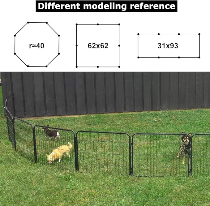 Dog Playpen 8 Panels 40 Inches Dog Pen Extra Large Indoor Outdoor Back or Front Yard Cage Fencing Doggie Rabbit Cats Outside Fences with Door Fence Playpen Heavy Duty Exercise Pen Dog Crate