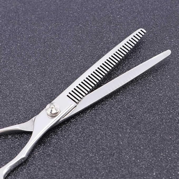 Leadigol Dog Grooming Scissors-Stainless Steel pets Bending scissors Thinning Shears for Dogs and Cats,Curved Dog Grooming Scissors, Shears for Dogs with Thick Hair