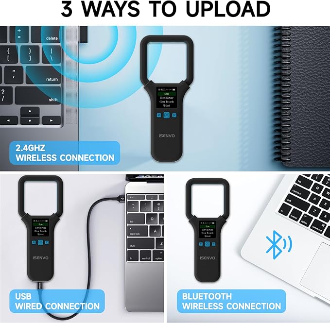 AR190E Bluethooth Pet Microchip Scanner, Wireless Handheld RFID Animal Reader, 134.2kHz Pet Chip Scanner with OLED Display Animal Tag Reader EMID FDX-B(ISO11784/11785)